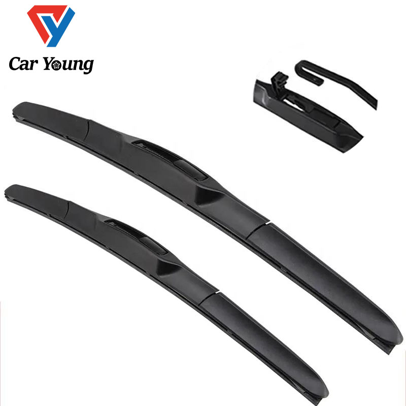 High quality Hybrid U Hook natural A level rubber refill windshield wiper blade for Toyota Nissan 