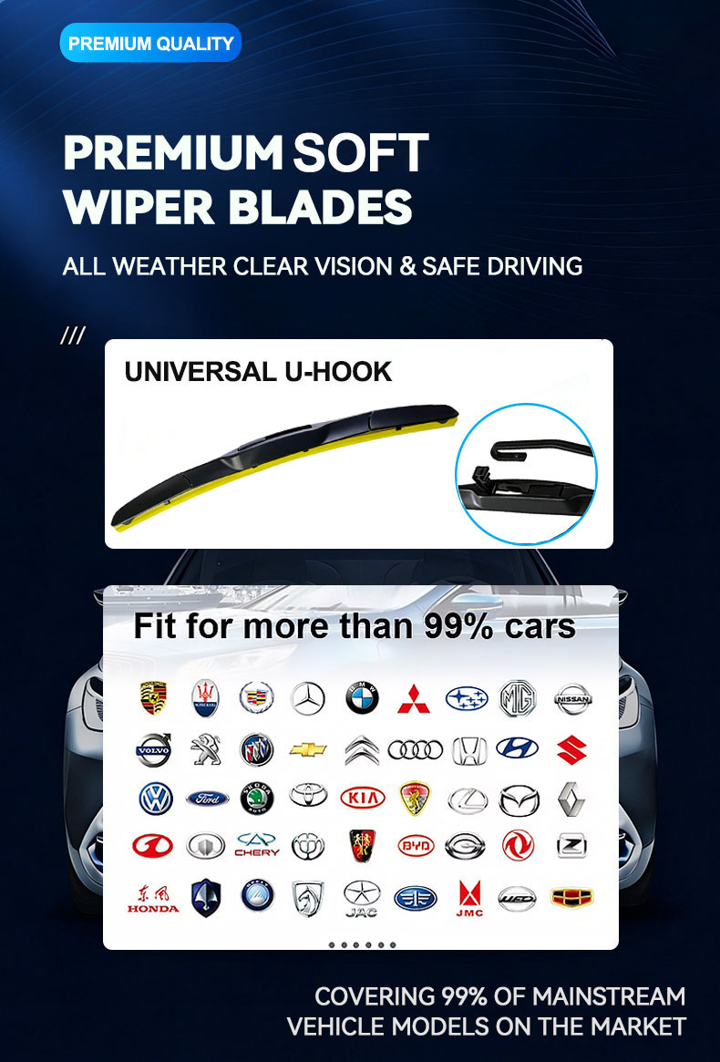 Car young hybrid U Hook colored silicone wiper blade Car young hybrid U Hook colored silicone wiper blade