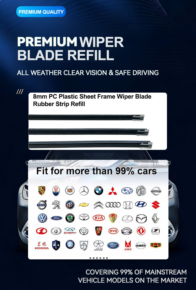 Car young PC plastic sheet natural rubber refill wiper blade Car young PC plastic sheet natural rubber refill wiper blade
