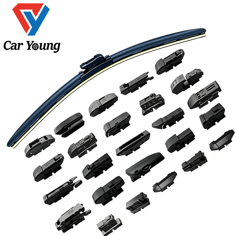 Premium natural rubber Multi-functional frameless hybrid composite wiper blade with 23 adapters 